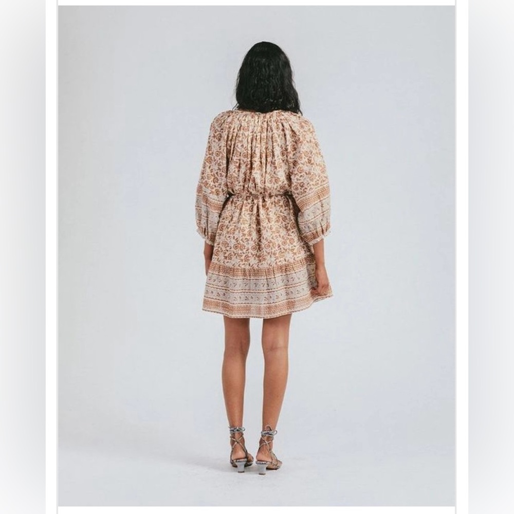 Cleobella L Brown Floral Print Rosy Mini Swing Tunic Peasant Dress Boho $198 - Picture 12 of 14